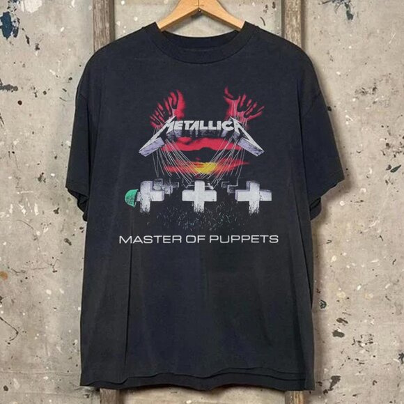 Vintage 90s Metallica Master of Puppets Album T-Shirt, Metallica band shirt tee - Picture 1 of 4